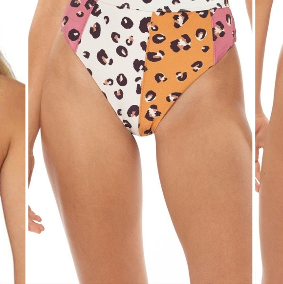 NWT Lilipretty high-waisted bikini, multi color animal print, sz. L - Picture 4 of 6